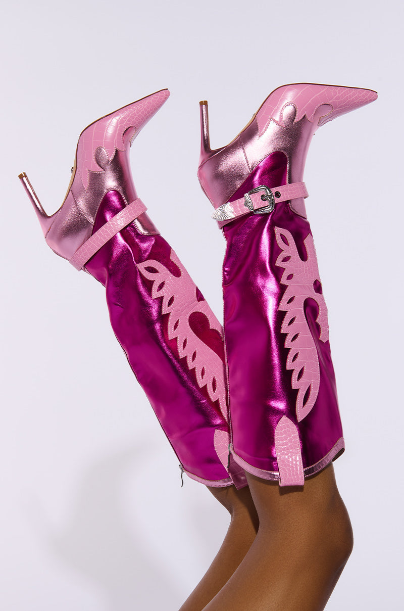 AZALWA WANG PINKSTER WESTERN STILETTO BOOT