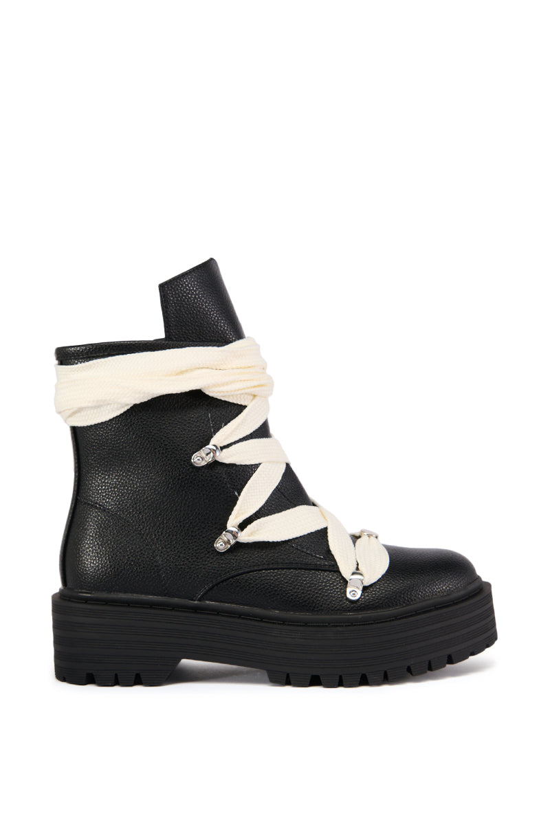 AZALEA WANG POLLUX COMBAT BOOTIE IN BLACK