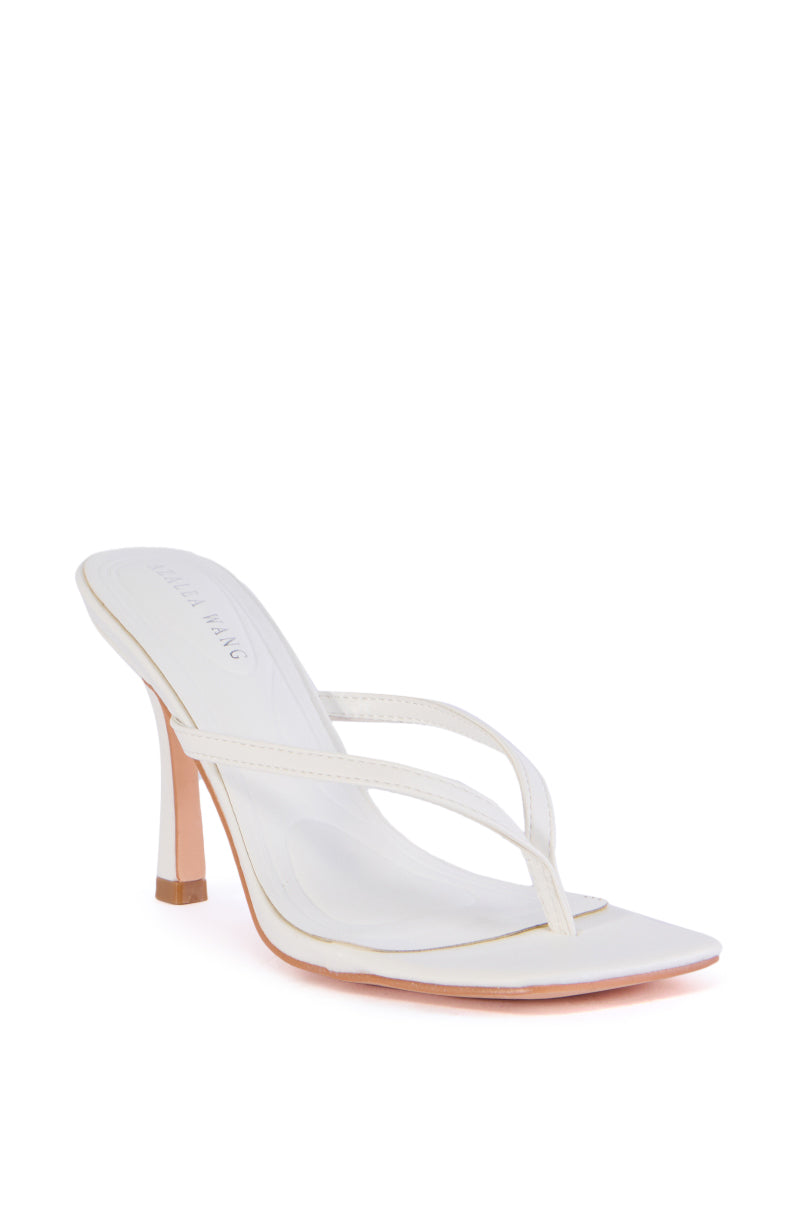 AZALEA WANG RODOLFO WHITE THONG TOE STILETTO SANDAL