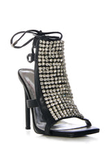 AZALEA WANG RYKART BLACK EMBELLISHED SANDAL