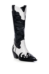 AZALEA WANG SALLY WESTERN BOOTIE IN BLACK WHITE