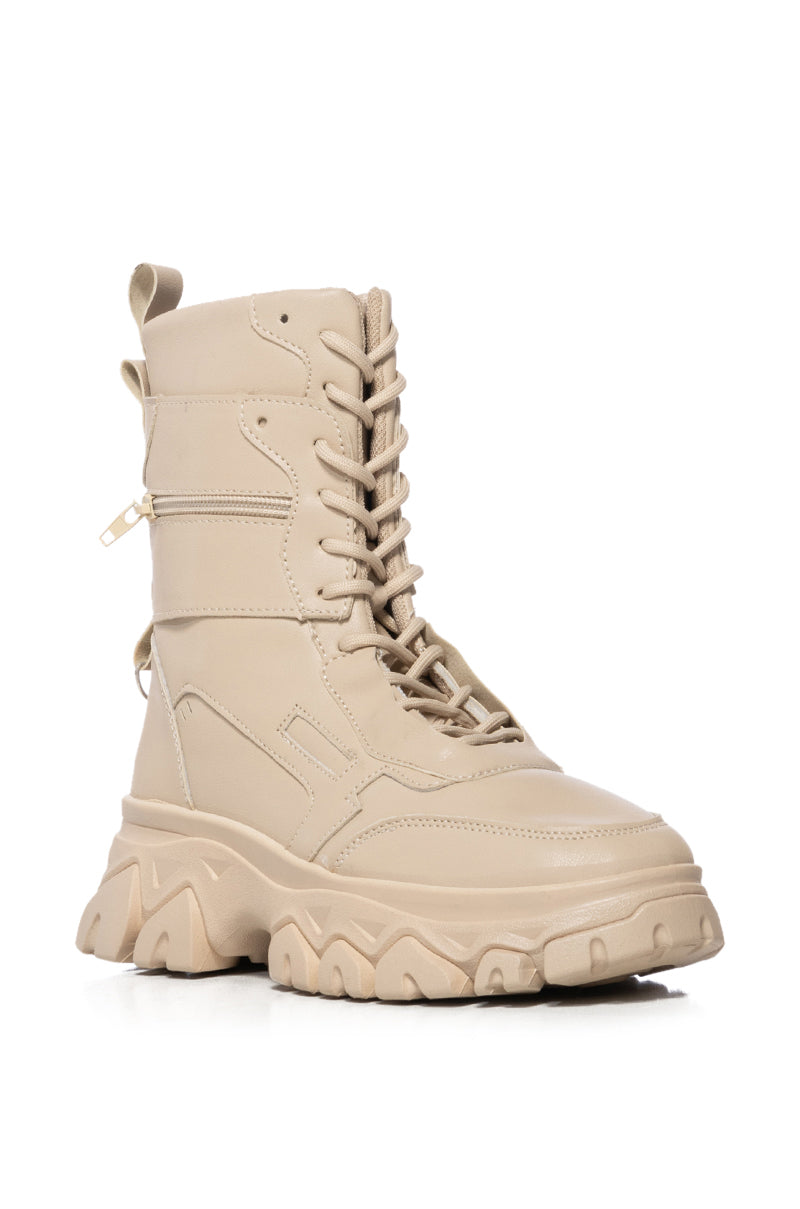 AZALEA WANG SCOTTIE NUDE FLATFORM HIGH TOP SNEAKER