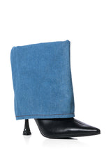 AZALEA WANG SOLO FOLD OVER DENIM BOOTIE IN BLUE