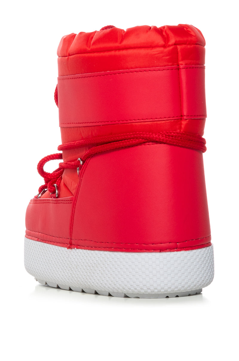 AZALEA WANG SPIFFY RED FLAT BOOTIE