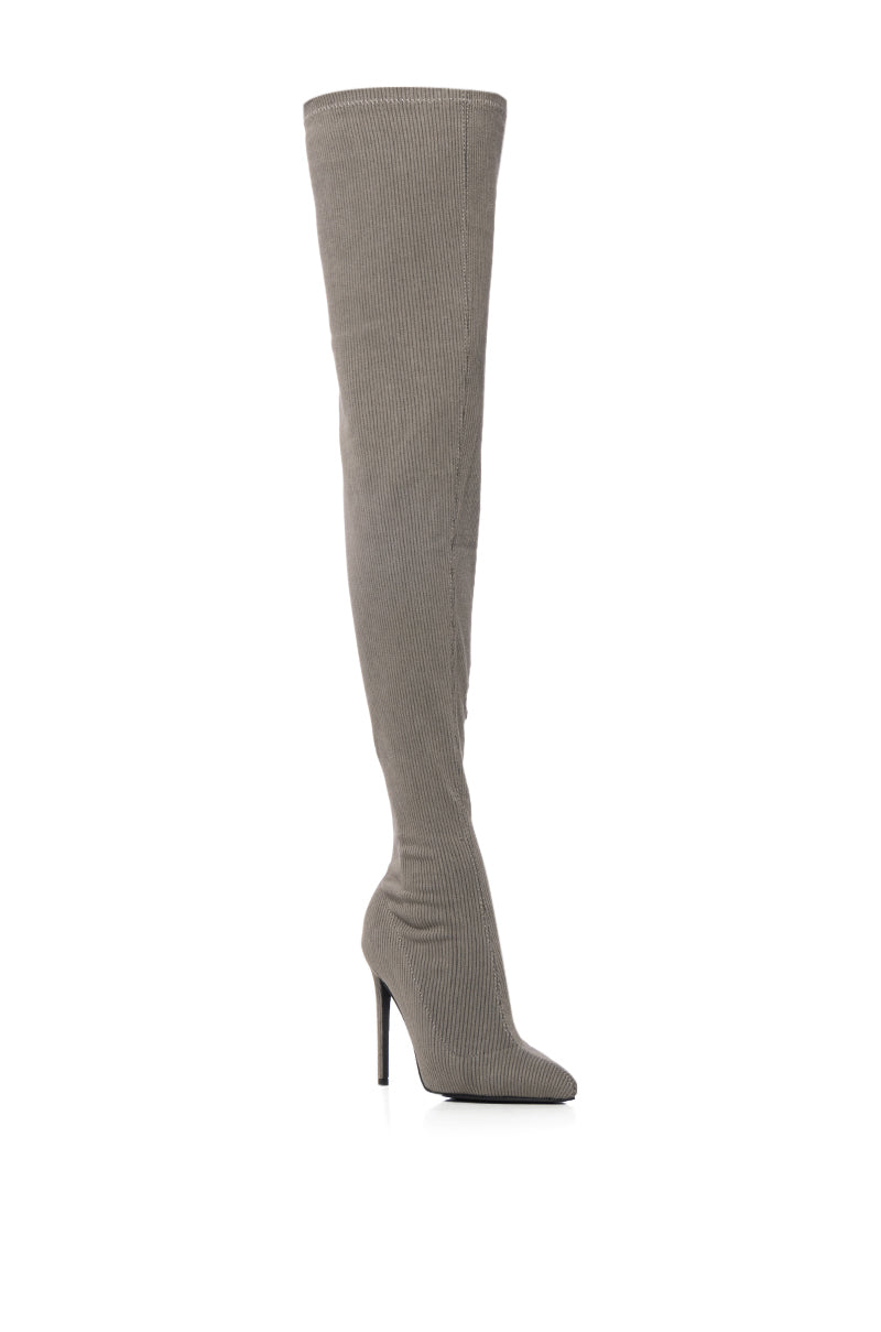 AZALEA WANG STAR GIRL BROWN RIBBED BOOT