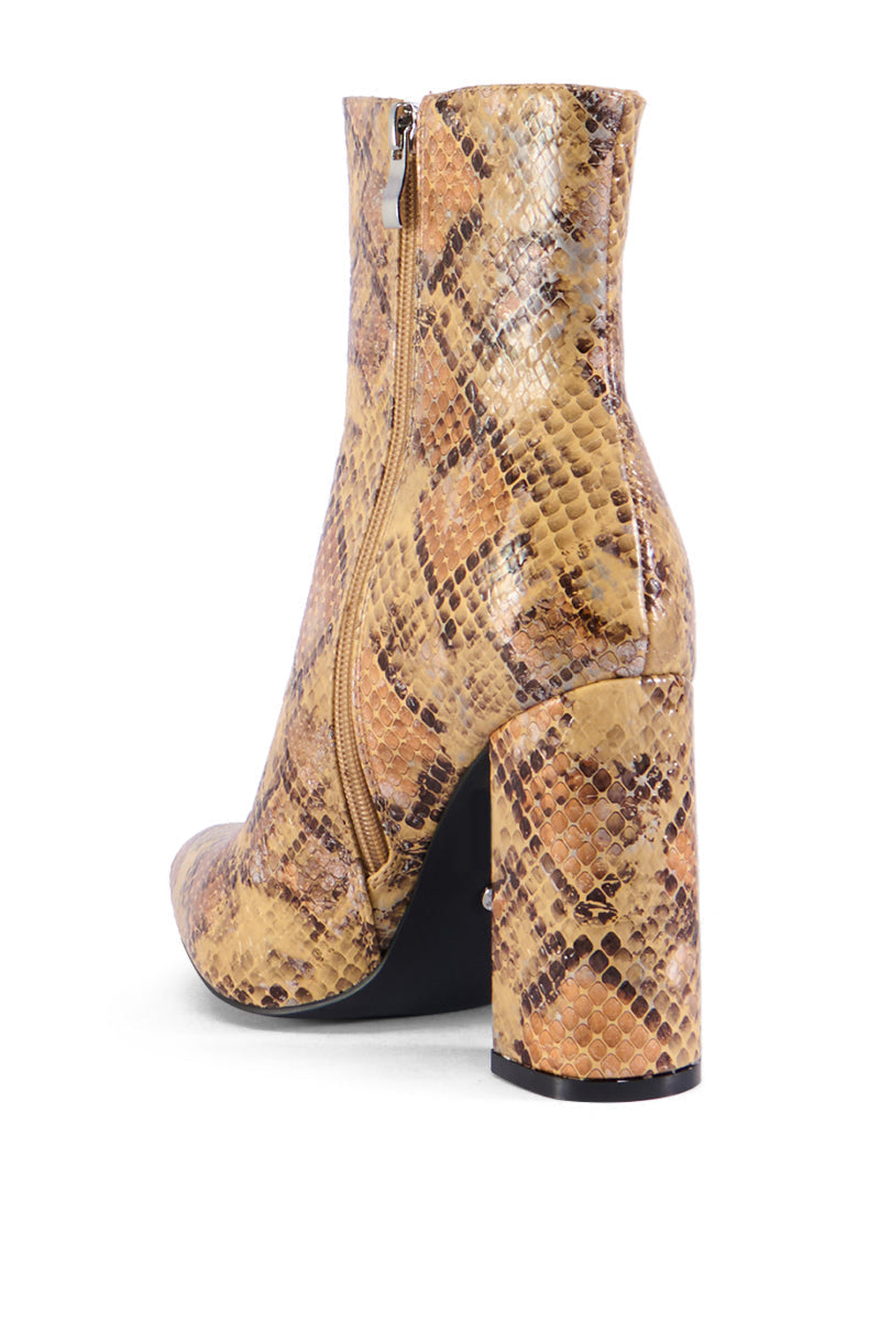 AZALEA WANG TAN SNAKE BOOTIE