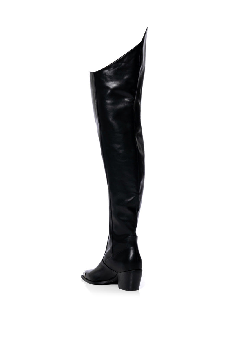 AZALEA WANG RIA OVER THE THIGH WESTERN BOOT IN BLACK