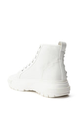 AZALEA WANG WAVERING GLASS FLAT SNEAKER IN WHITE