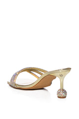 AZALEA WANG WAVERLY GOLD NOVELTY DIAMOND BULB STILETTO HEEL