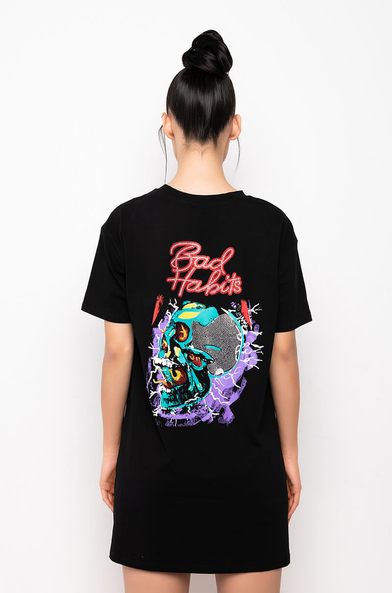 BAD HABITS GRAPHIC T SHIRT DRESS