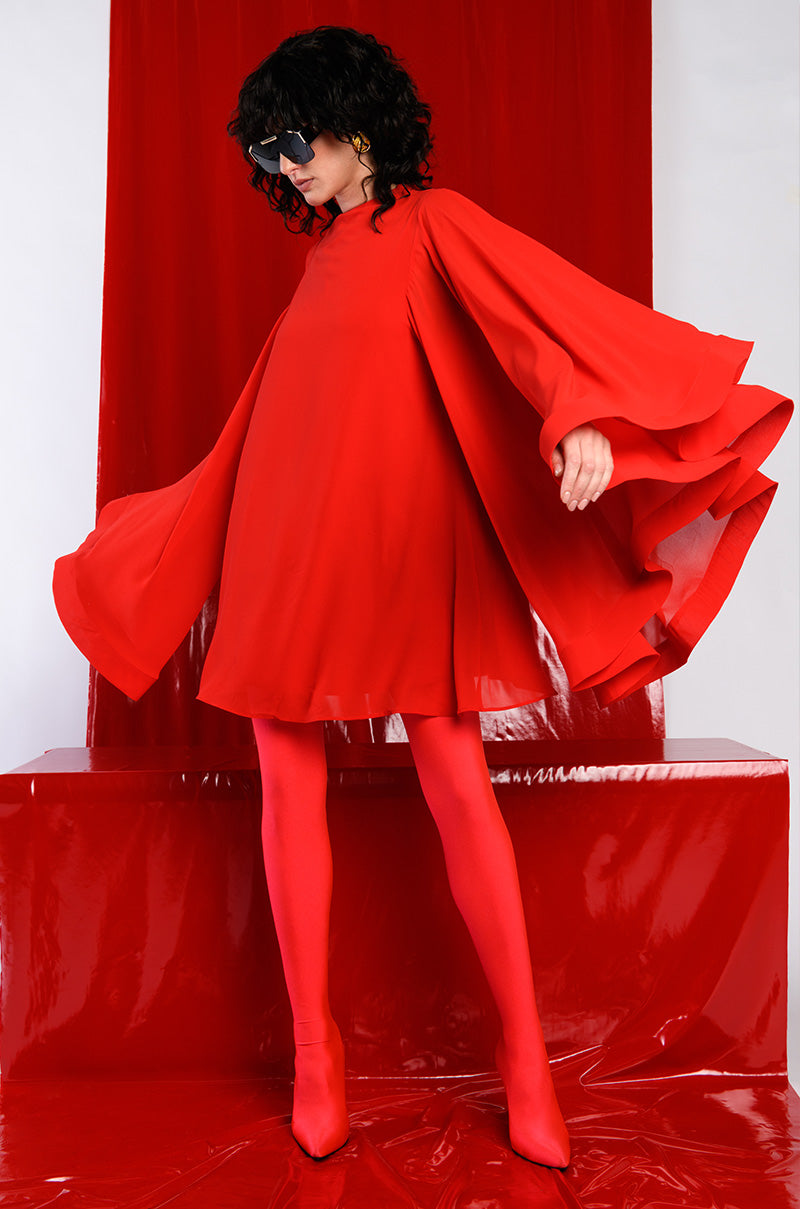 BAD ROMANCE RELAXED DRAPE MINI DRESS