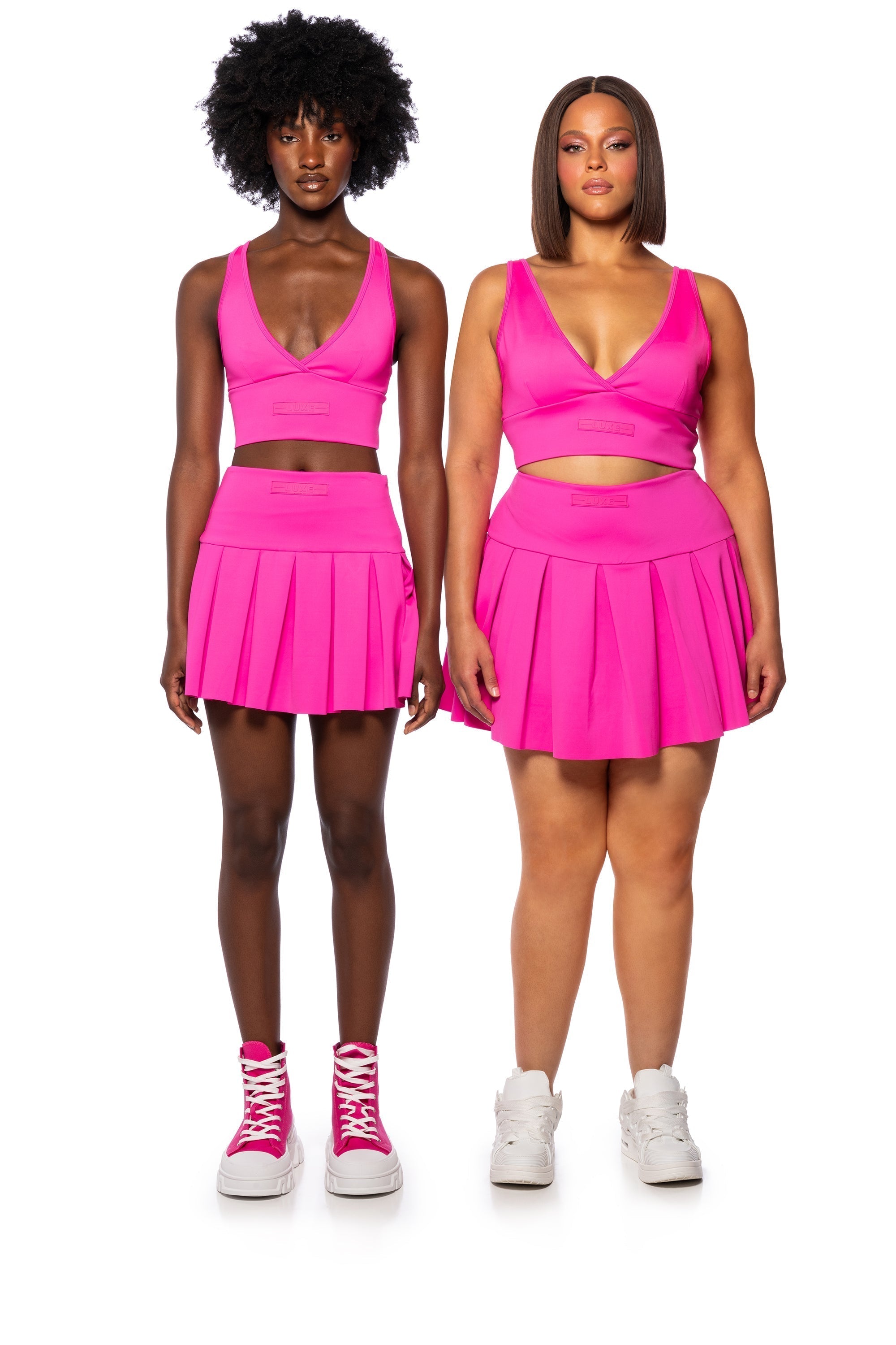 ITS THE PAXTON LUXE LONGLINE BRALETTE IN NEON PINK