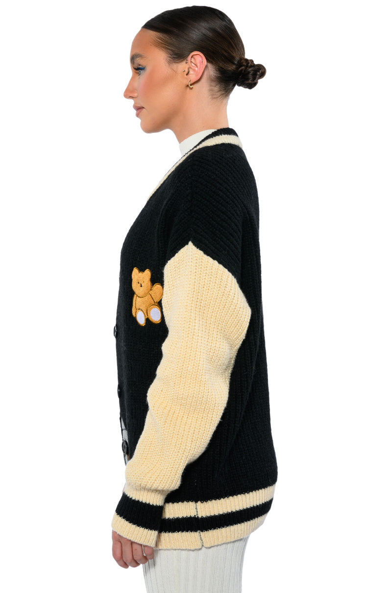 BEARY COZY KNITTED CARDIGAN