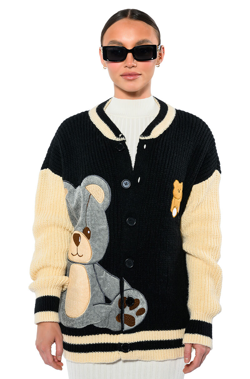 BEARY COZY KNITTED CARDIGAN