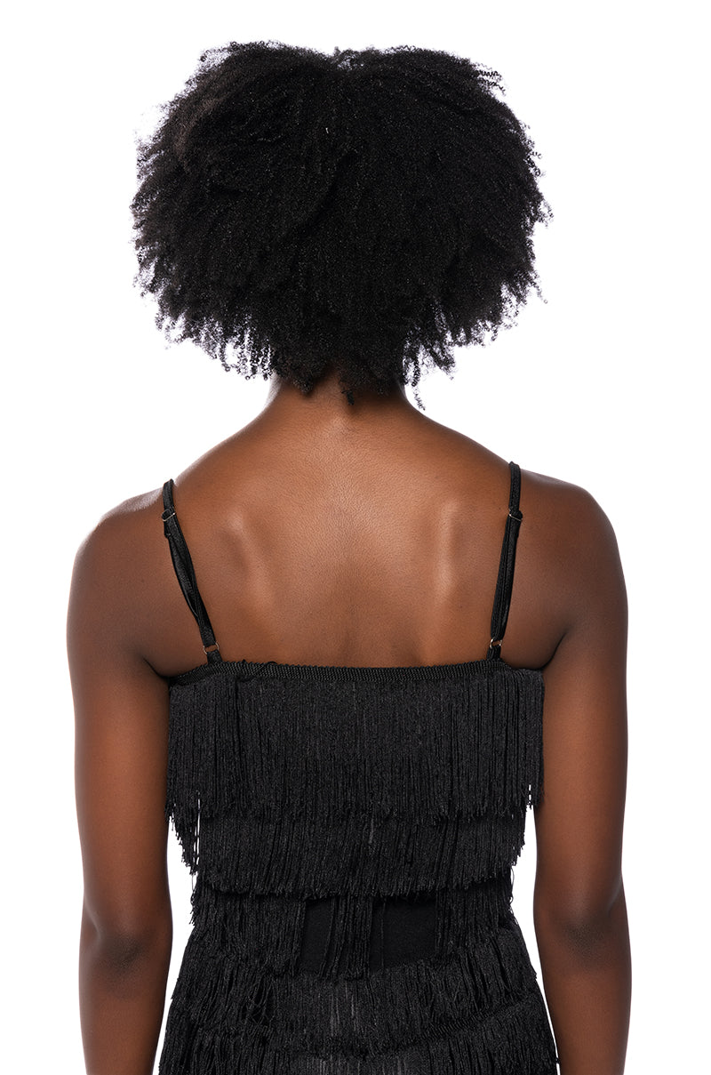 BEST EVER FRINGE TANK TOP IN BLACK