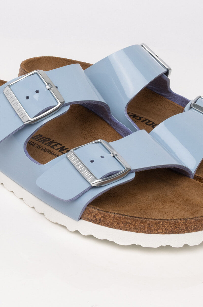 BIRKENSTOCK ARIZONA DOVE BLUE PATENT BIRKO-FLOR SANDAL