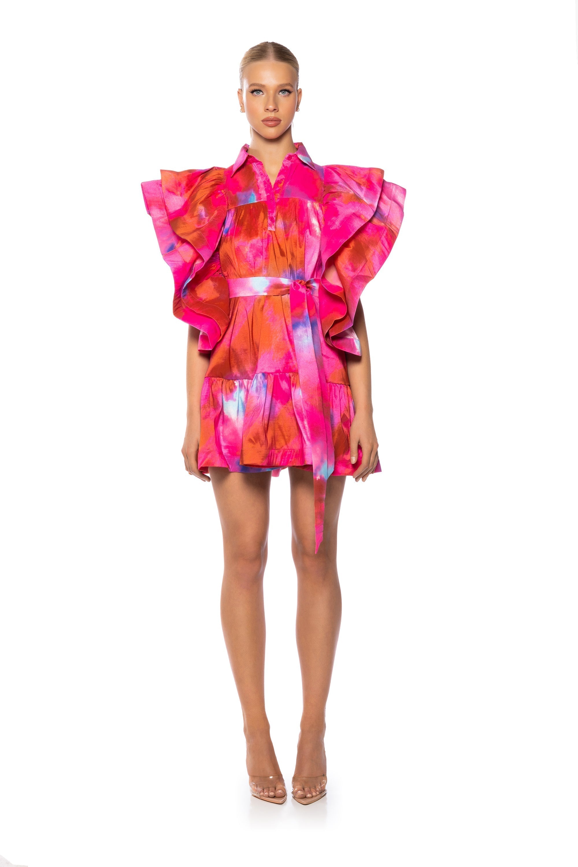 BRING THE SUMMER TIE FRONT MINI DRESS