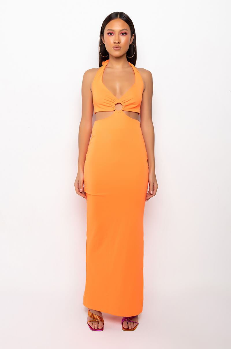 CABO VIBES HALTER TOP MAXI DRESS