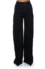 CALI DREAM WIDE LEG BLACK JEANS
