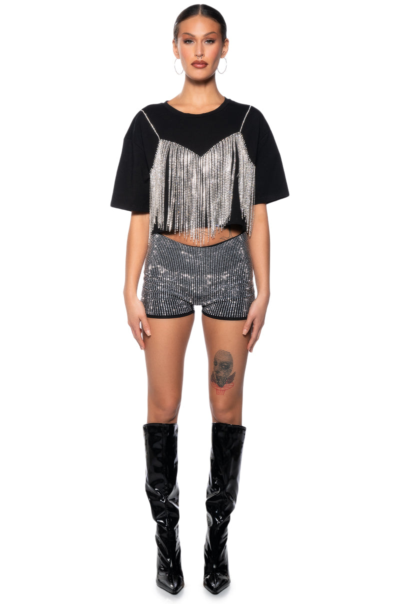 CHROME DANCER RHINESTONE TSHIRT