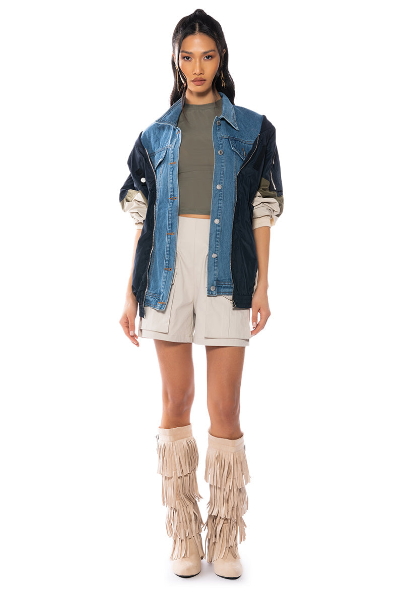 COOLER THAN COOL MIXED MEDIA BOMBER