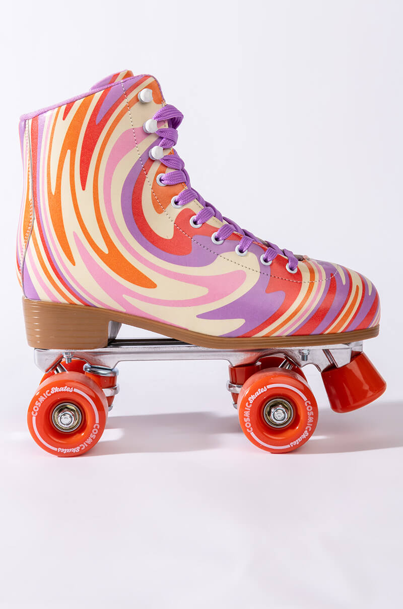 COSMIC SKATES SWIRL PRINT ROLLER SKATES