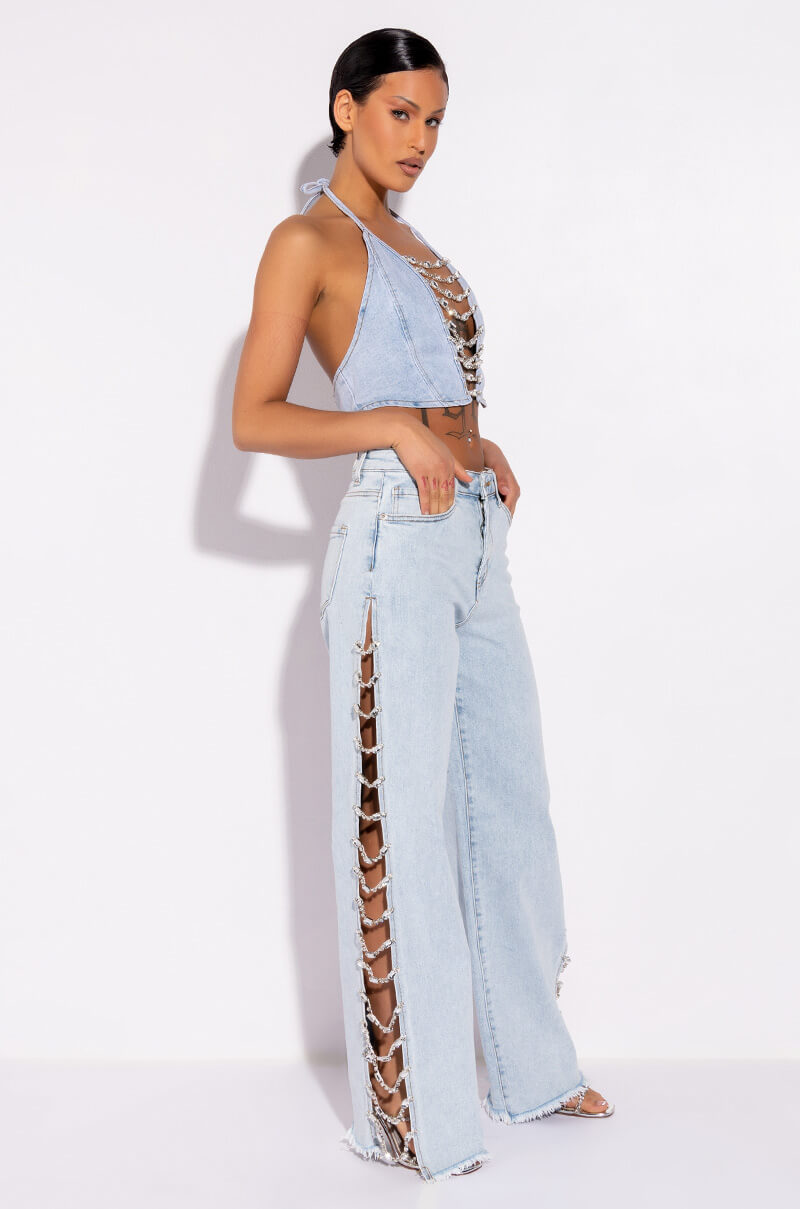 COVERED IN DIAMONDS RELAXED JEANS