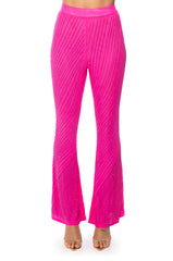 CUFF IT EMBELLISHED MESH FLARE LEG TROUSER