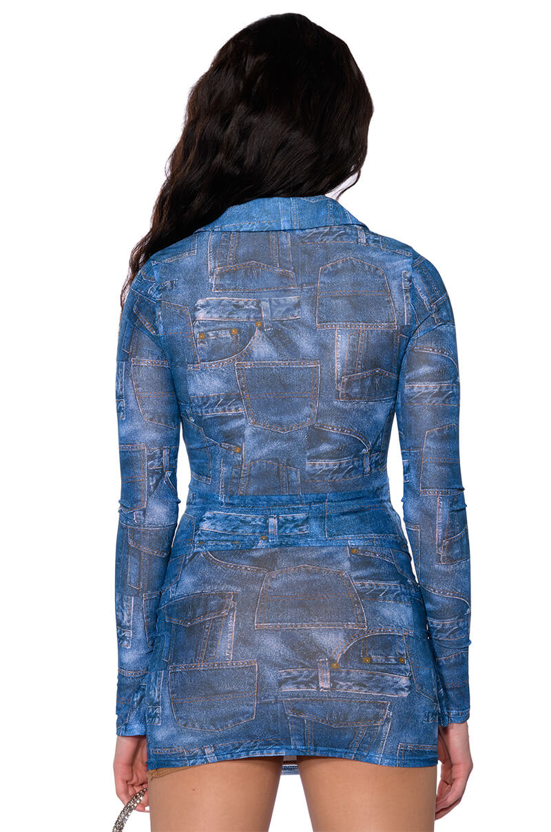 DIFFERENT THAN YOU MESH BUTTON DOWN TOP