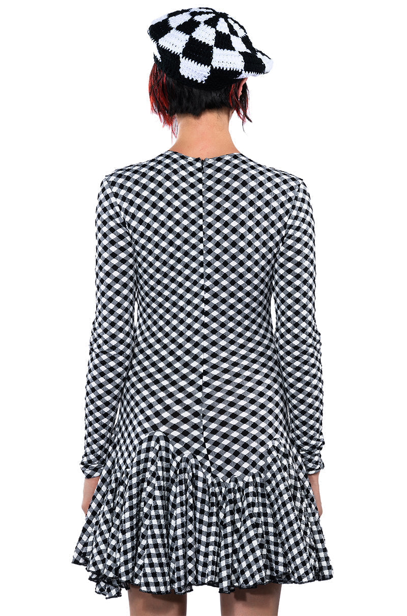 DINNER FOR TWO LACE UP MINI DRESS