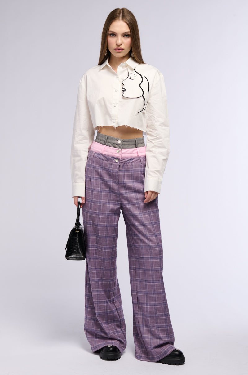 DONT STOP JUST YET BUTTON DOWN BLOUSE
