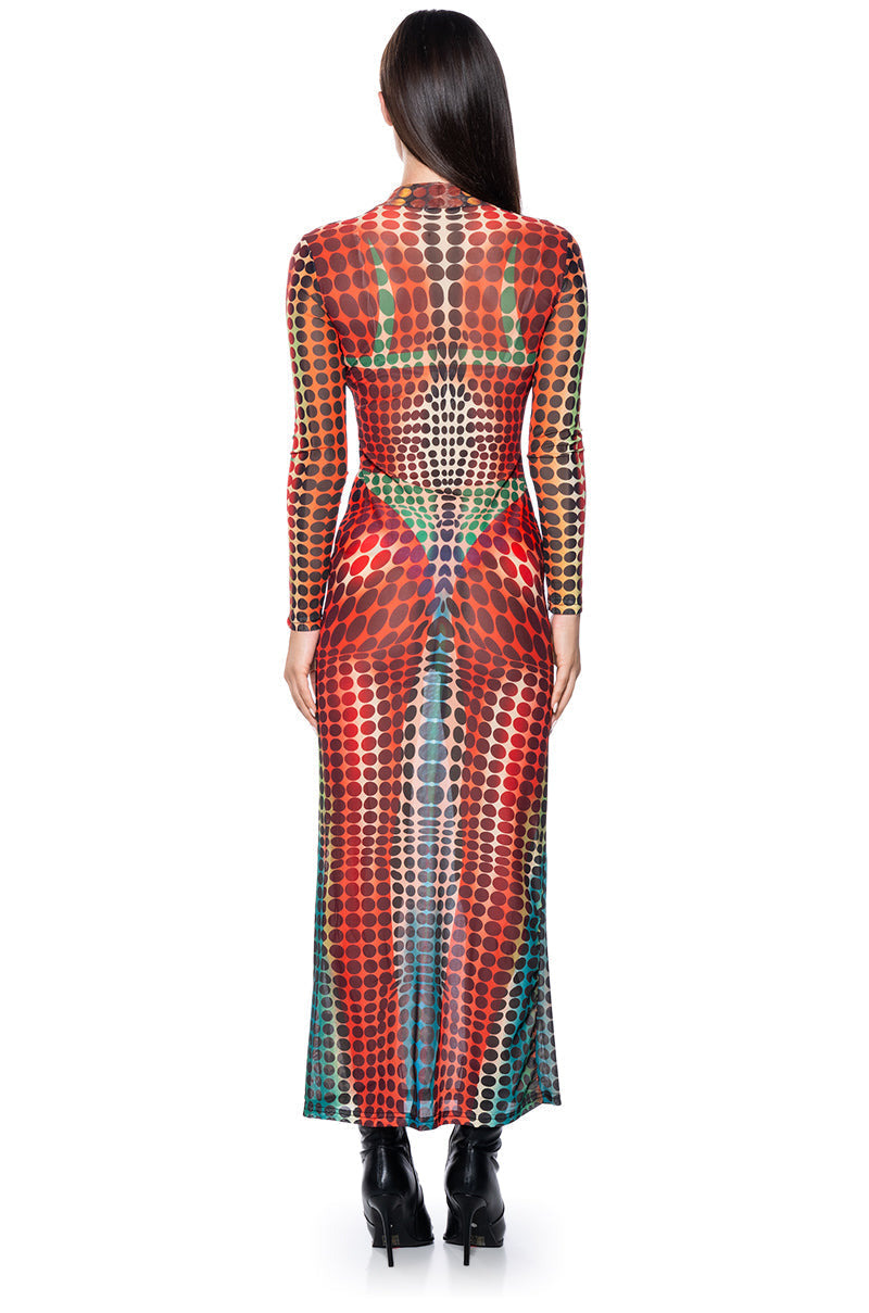 DOTTY MESH MAXI DRESS