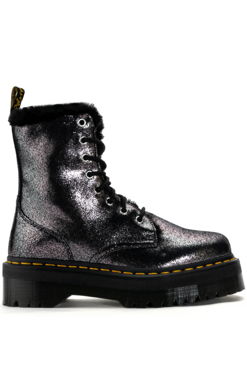 DR MARTENS JADON FUR LINED DISTRESSED METALLIC
