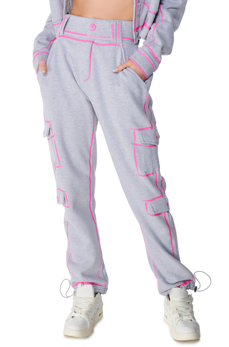 DRAWN IN ADJUSTABLE DRAWCORD WIDE LEG PANT
