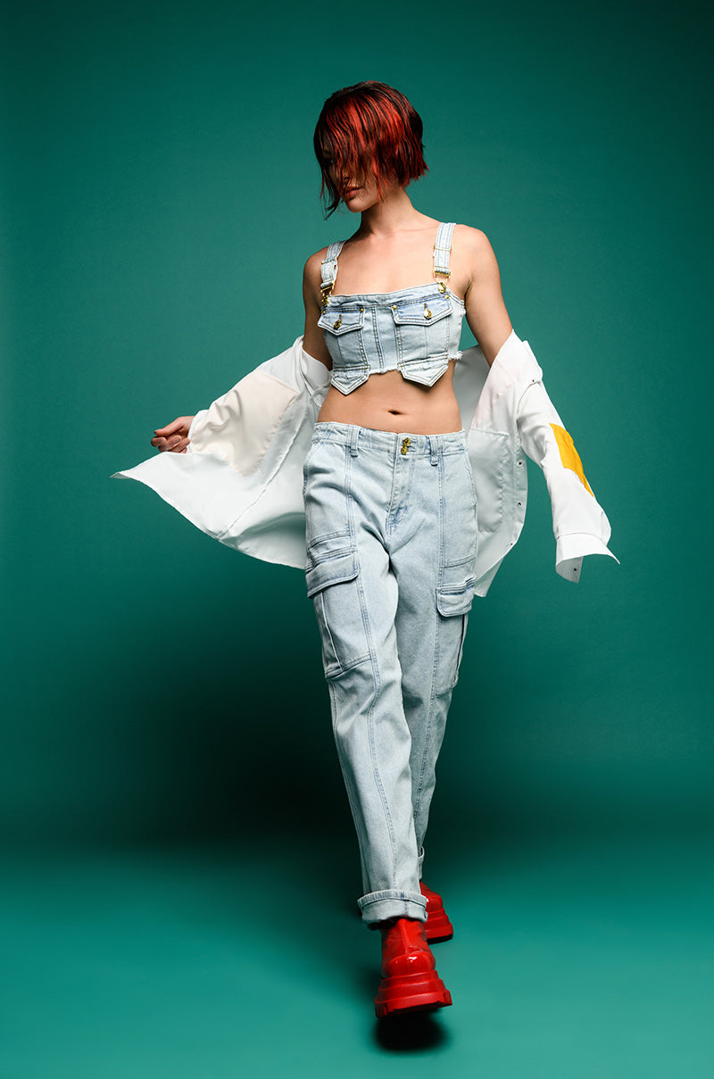 ELIZA DENIM CARGO PANT