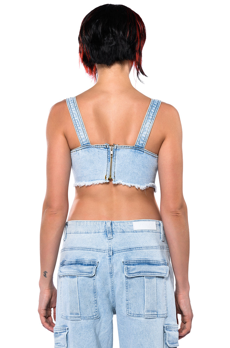 ELIZA DENIM CORSET TOP