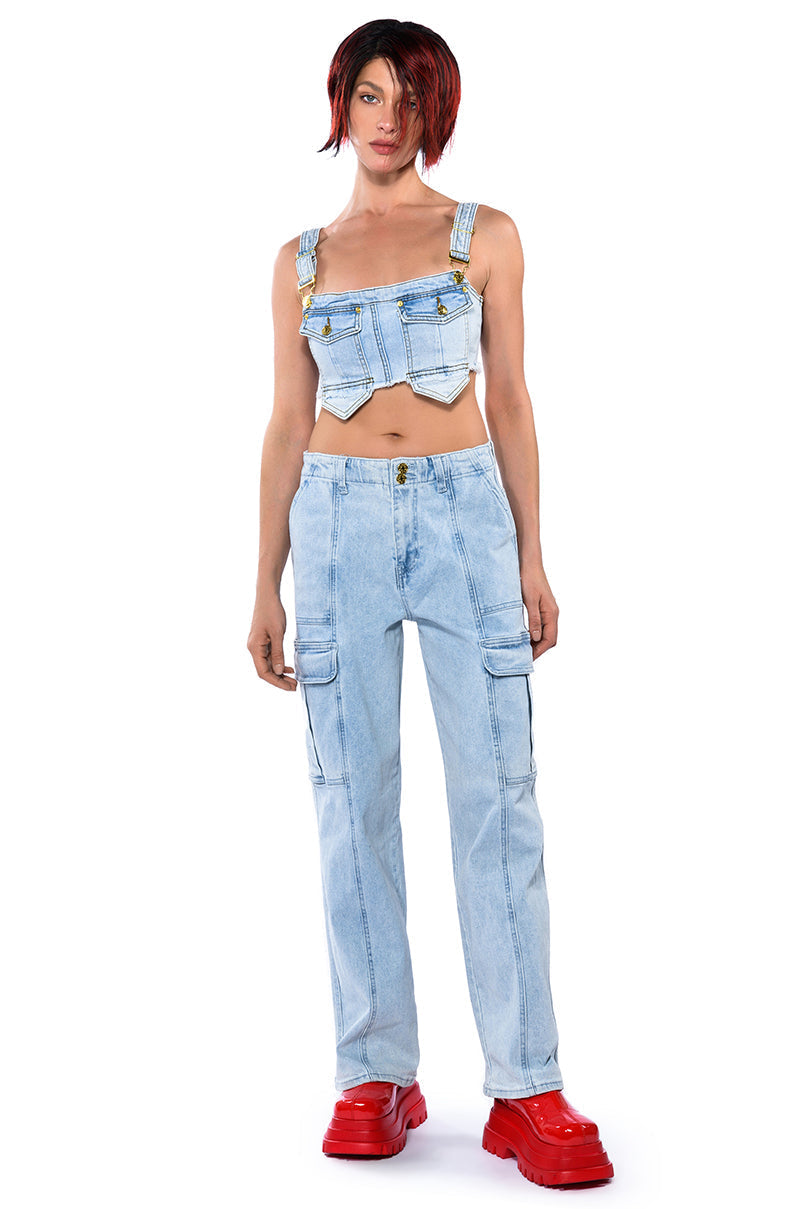 ELIZA DENIM CORSET TOP