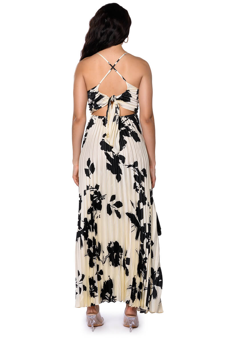 EVELYNN PLEATED MAXI DRESS