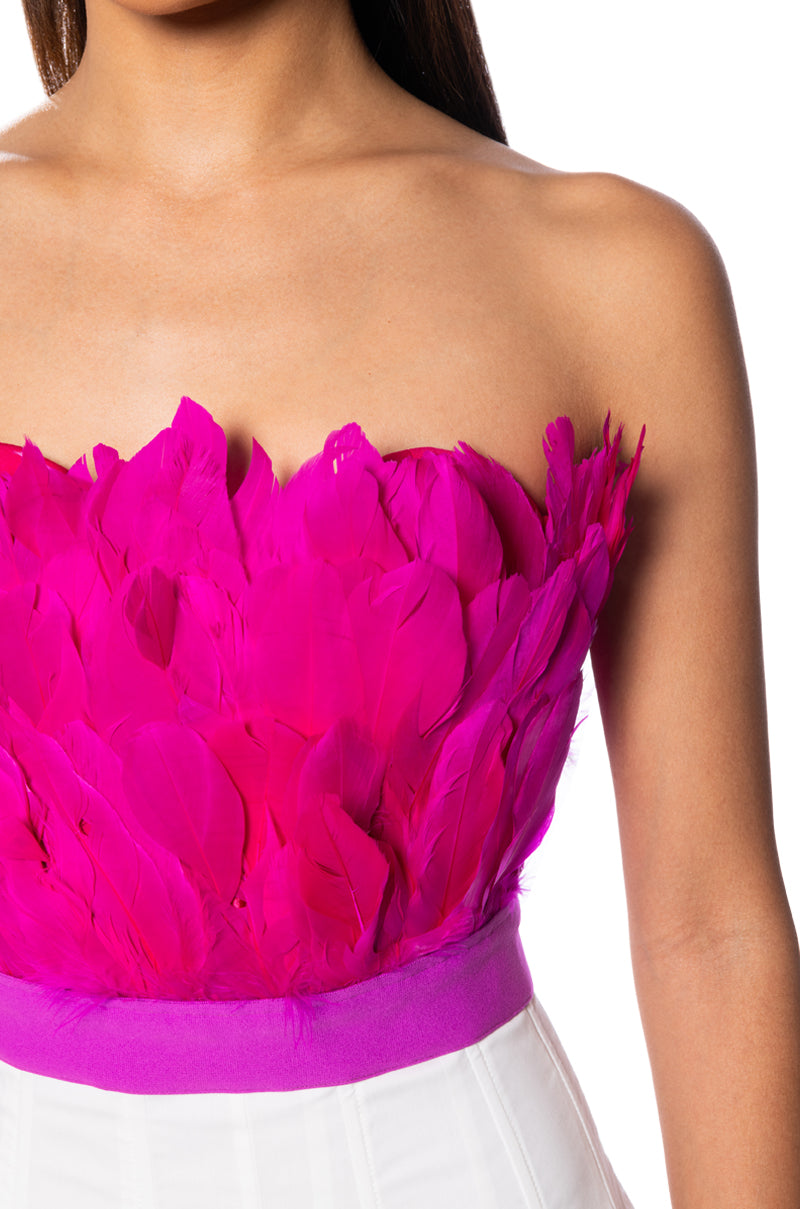 FLY AWAY FEATHER TUBE TOP