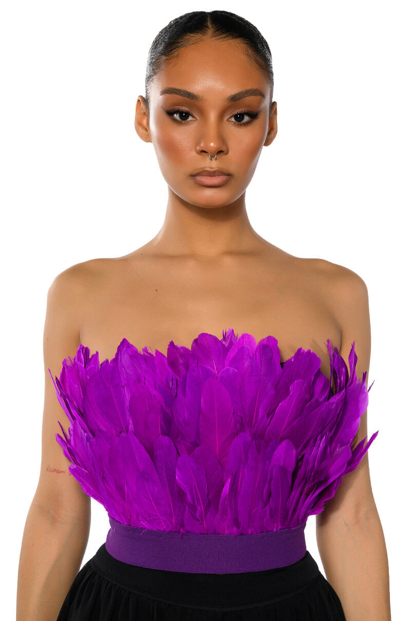 FLY AWAY FEATHER TUBE TOP