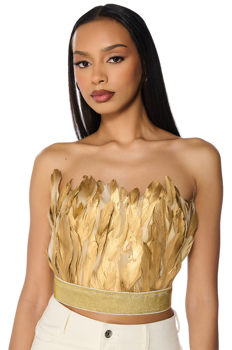 FLY AWAY FEATHER TUBE TOP