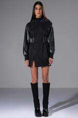 FOREVER YOUNG HOODED MINI DRESS