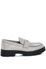GENTLY EMBELLISHED LOAFER IN SILVER