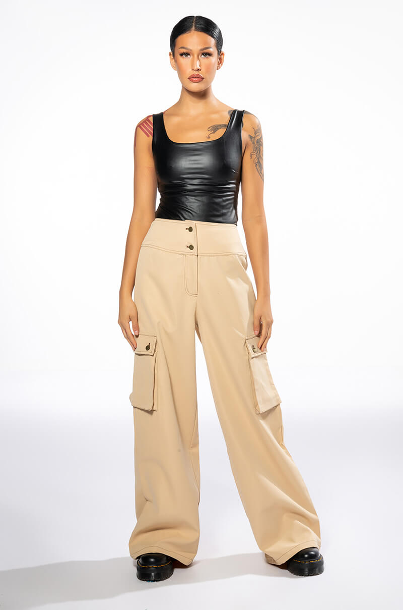 GLAM FAUX LEATHER BODYSUIT