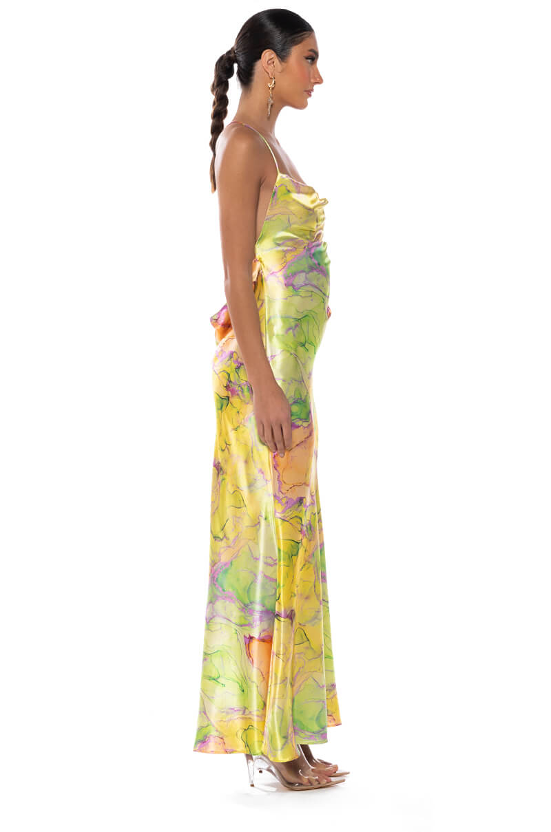 GOING UP SATIN MAXI DRESS