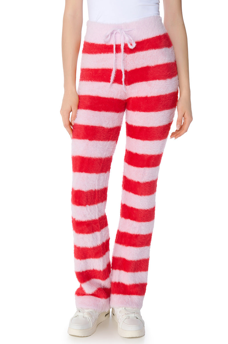GOOD KARMA FUZZY WIDE LEG JOGGER