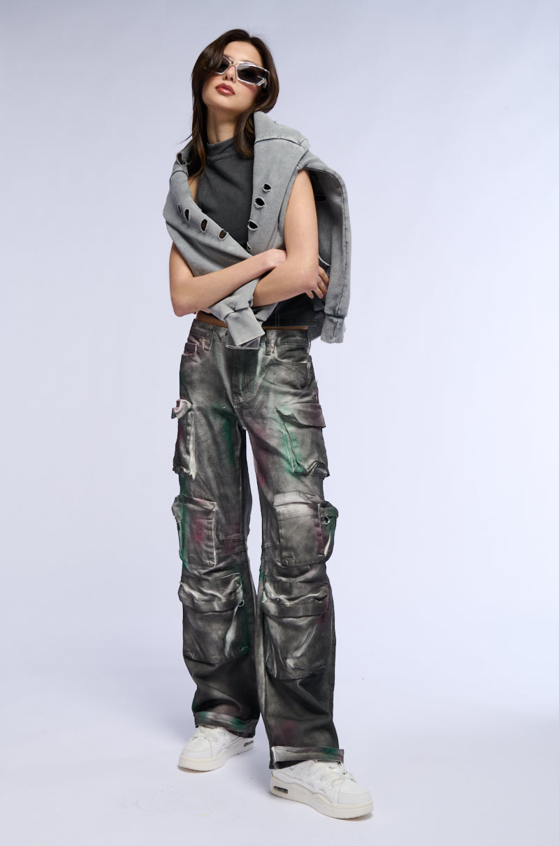 HARD IN THE PAINT DENIM CARGO PANT