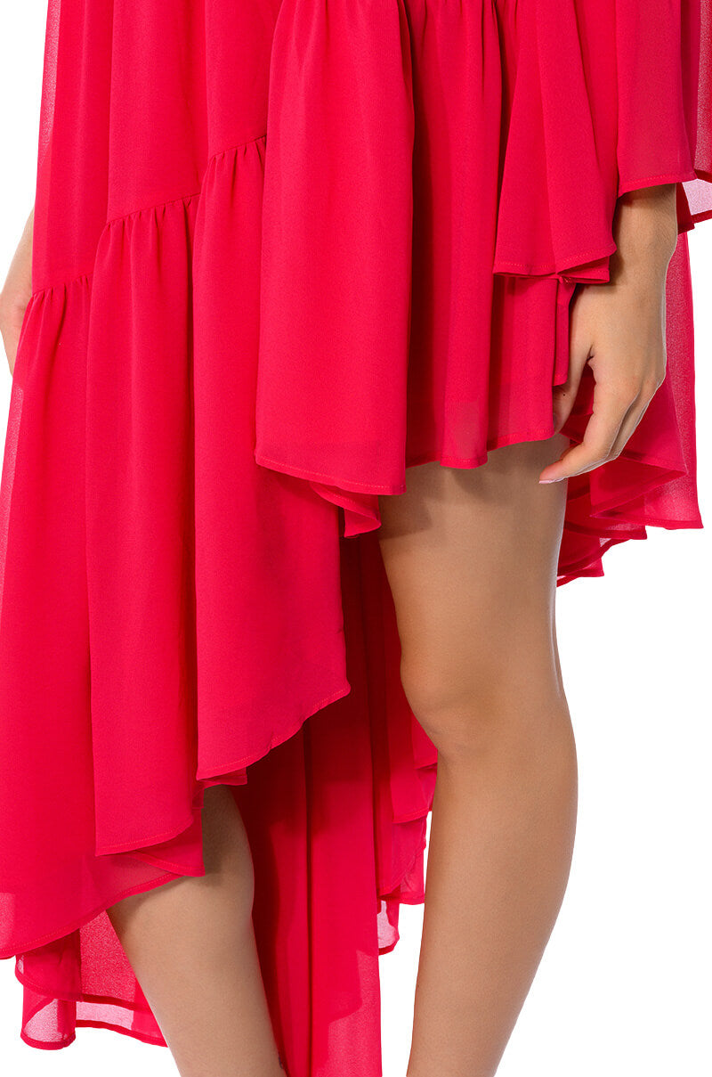 HARLOW ONE SHOULDER ASYMMETRICAL MAXI DRESS