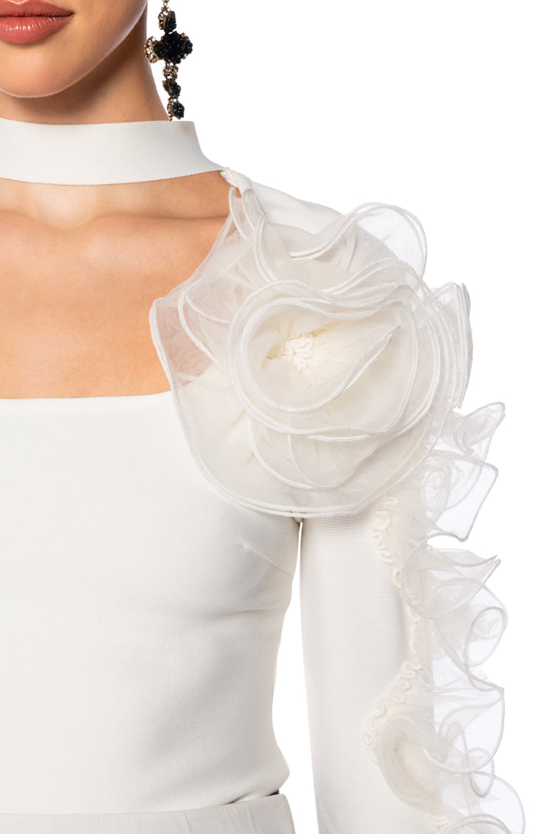 HARLOW RUFFLED SLEEVE BANDAGE TOP
