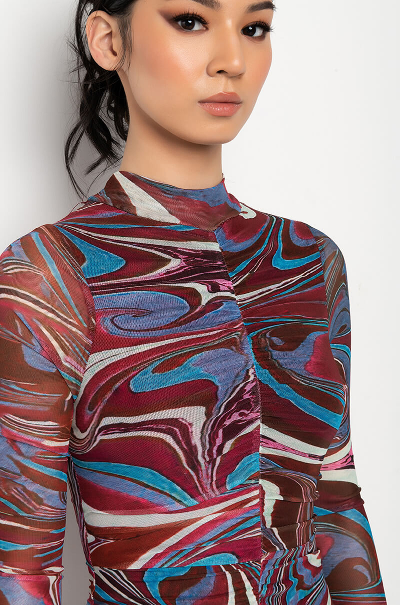 HEARD ABOUT ME MESH MIDI DRESS